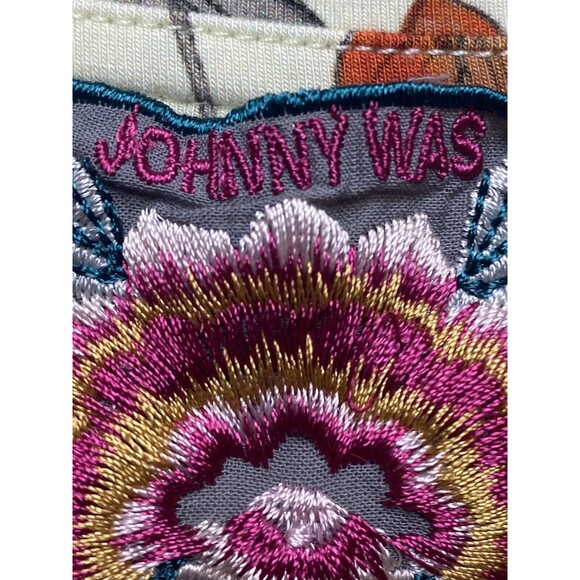 F. Johnny Was M Tunic Multicolor Blouse Cap Sleeve Round Neck NWT $140 - Picture 3 of 7